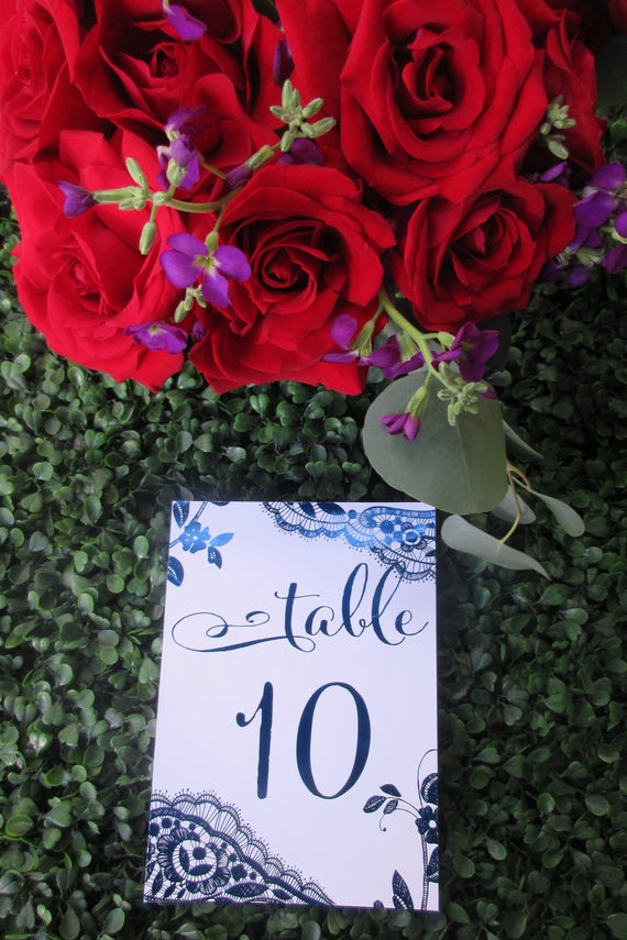 Vintage Foil Lace Table Numbers Il_570xn