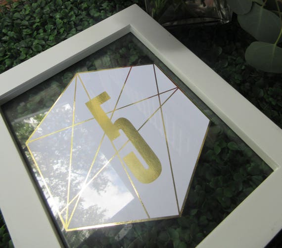 Modern Foil Hexagon Table Numbers Il_570xn