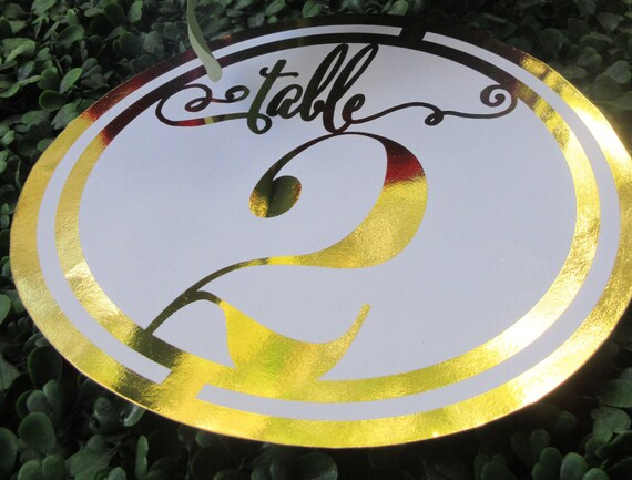 Modern Circle Foil Table Number Il_570xn