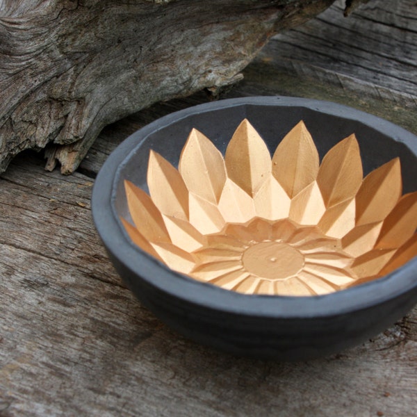 Bali Gold Flower Bowl. Reserved for Kat!