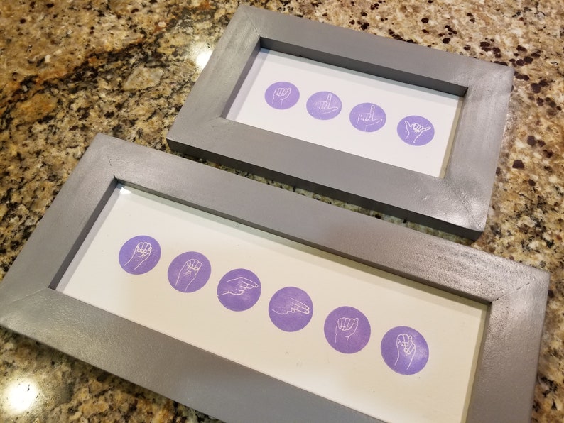 Custom Name in Sign Language W/custom Frame deluxe - Etsy