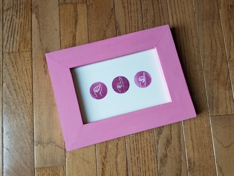 Custom Name in Sign Language W/custom Frame deluxe - Etsy