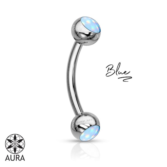 2.5mm balls 16g Curved Barbell Gem on Both Sides Surgical Steel 9.5mm 1piece