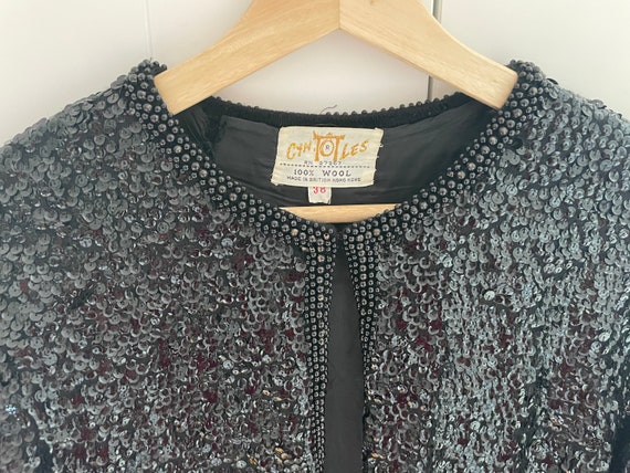 100% Wool Sequence Embellished Jacket Size Small - image 1