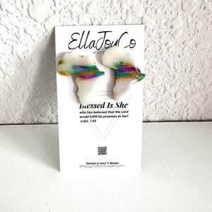 Lebendige bunte organische Ohrringe + eklektisch bunt + große Ohrringe + knalliger Sommer Schmuck + flippige Ohrringe + Boho Retro + Afrika Karte