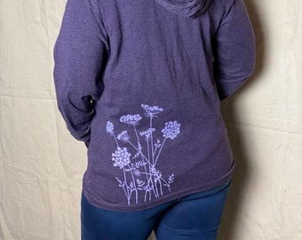 Organic/ Recycled Queen Anne's Lace Pullover Hoodie