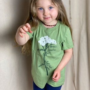 Kid's Green Organic Yarrow T-shirt