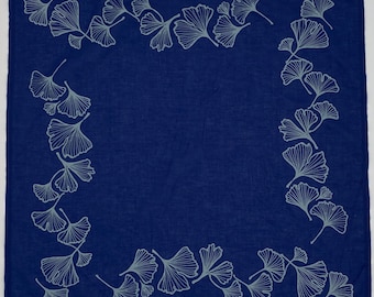 Ginkgo Print Cotton Bandana Alter Cloth USA Made (22" x 22")