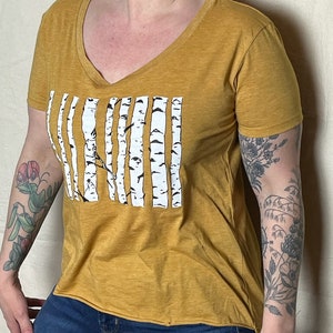 Birch Trees Scoop-neck Womens Tee image 2