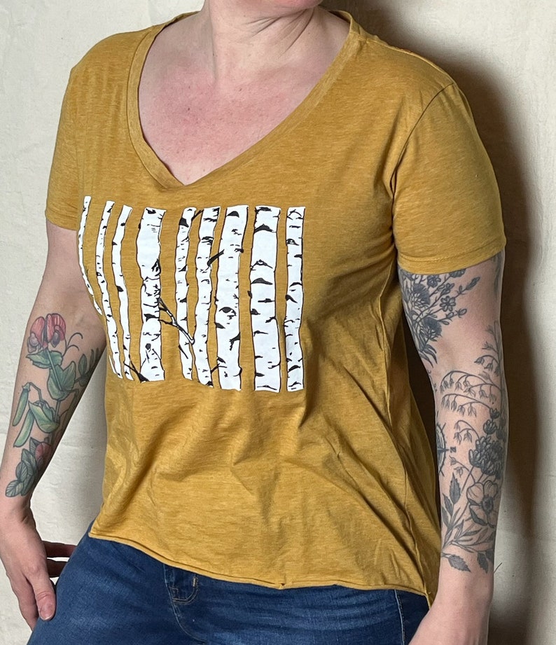 Birch Trees Scoop-neck Womens Tee image 2