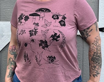 Poisonous Plants Eco Triblend Tee in Dusty Rose