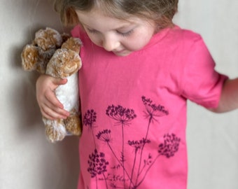 Seconds! 2T, 6 Kid's Pink Organic Queen Anne's Lace T-shirt