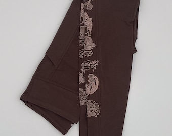 Organic Cotton Pocket Mushroom Leggings in Brown