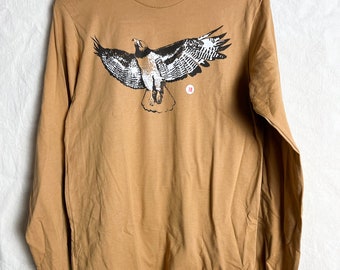 Sample! M Long Sleeve Red Tailed Hawk Tee- Men's/ Unisex