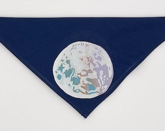 Begränsad upplaga Färgglad Fullmåne Ekologisk Bomullsbandana Alter Cloth Tillverkad i USA (22"x22")