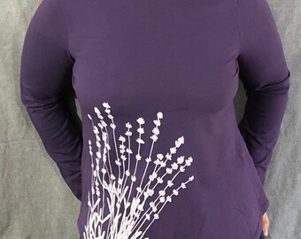 Seconds! Small Lavender Long Sleeve Women's Tunic Tee