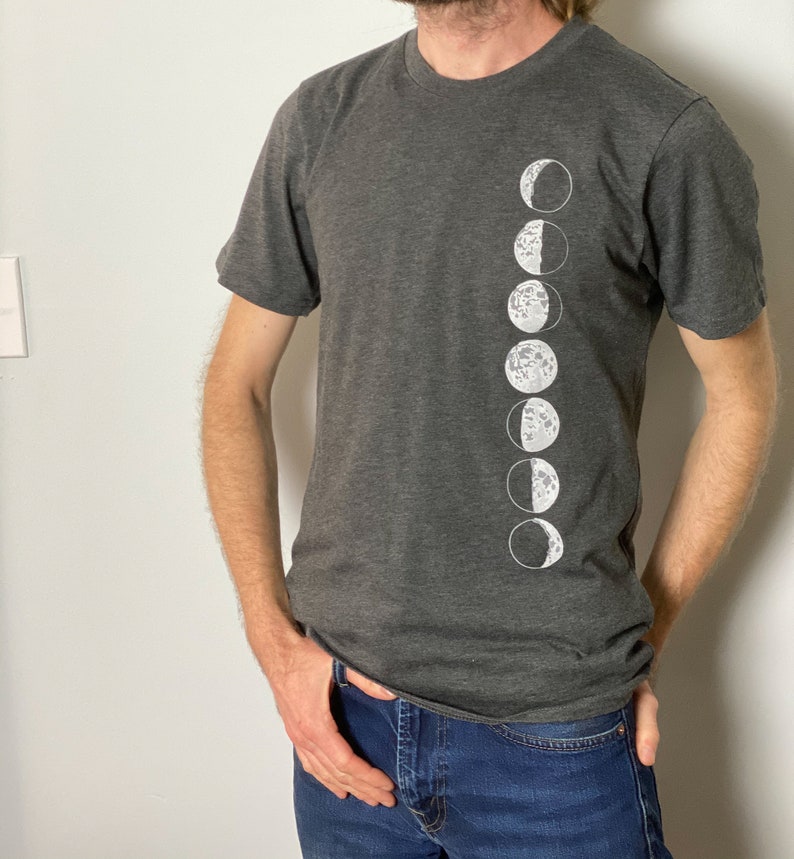 Organic/ Recycled Moons Men's / Unisex Tee image 3