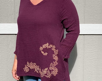 Double Crinkle Cotton Pocket Tunic with Mugwort