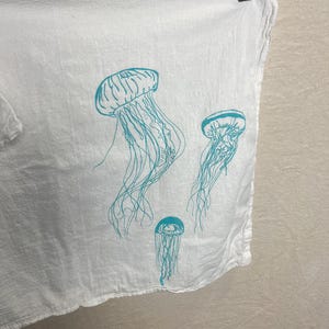 Extra Large Jellyfish Cotton Tea Towel Usa Made
