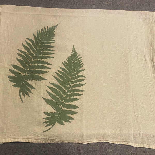 Extra Large Fern Cotton Tea Towel USA Made