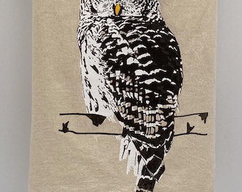 Extra Large Owl Cotton Tea Towel USA Made