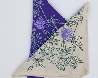 Passionflower Cotton Bandana Alter Cloth USA Made (22"x22")