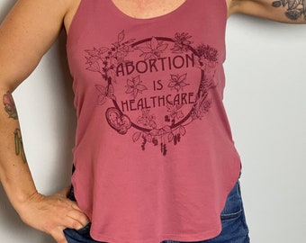 Seconds! M Pink Abortion is Healthcare Herbal Women's Tank All Profits Donated