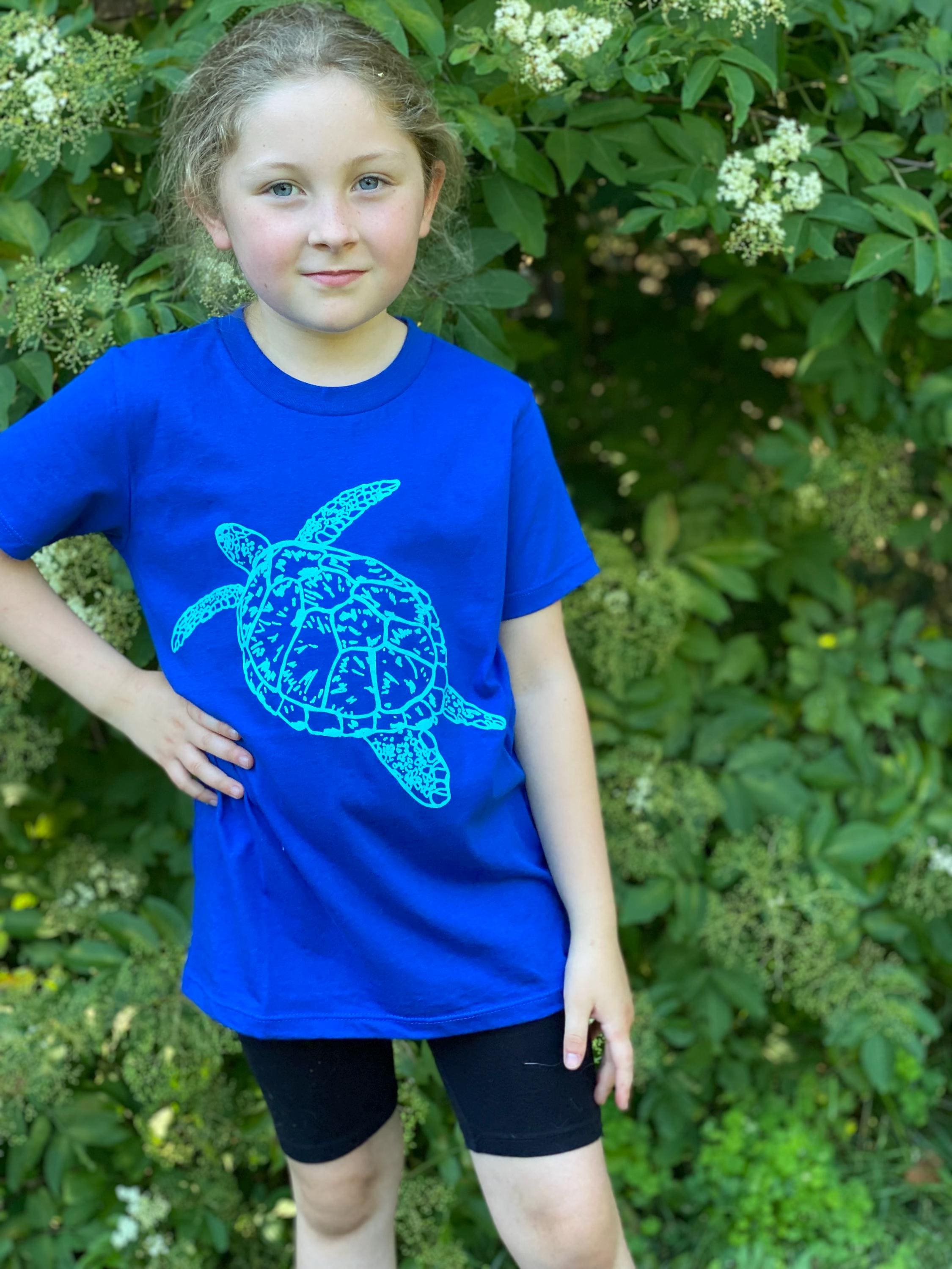 Kid's Organic Sea Turtle T-shirt - Etsy