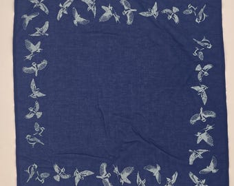 Song Bird Print Organic Cotton Bandana Alter cloth USA Made