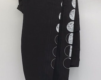 Organic Cotton Pocket Moon Phases Leggings in Black