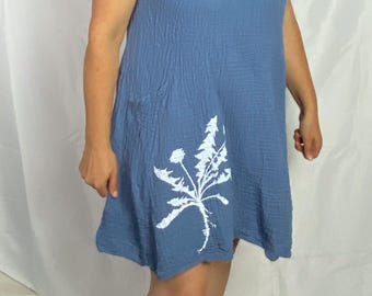 Double Crinkle Cotton Pocket Dress with Dandelion