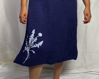 Double Crinkle Cotton Skirt with Dandelion