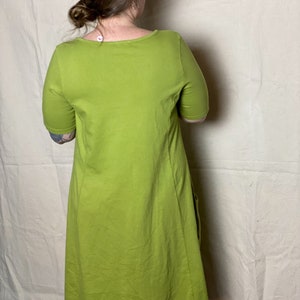 Cotton Elbow Sleeve Pocket Dress with Ginkgo image 2