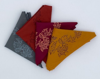 Mugwort Leaves Print Cotton Bandana Alter Cloth, USA Made (22" x 22")
