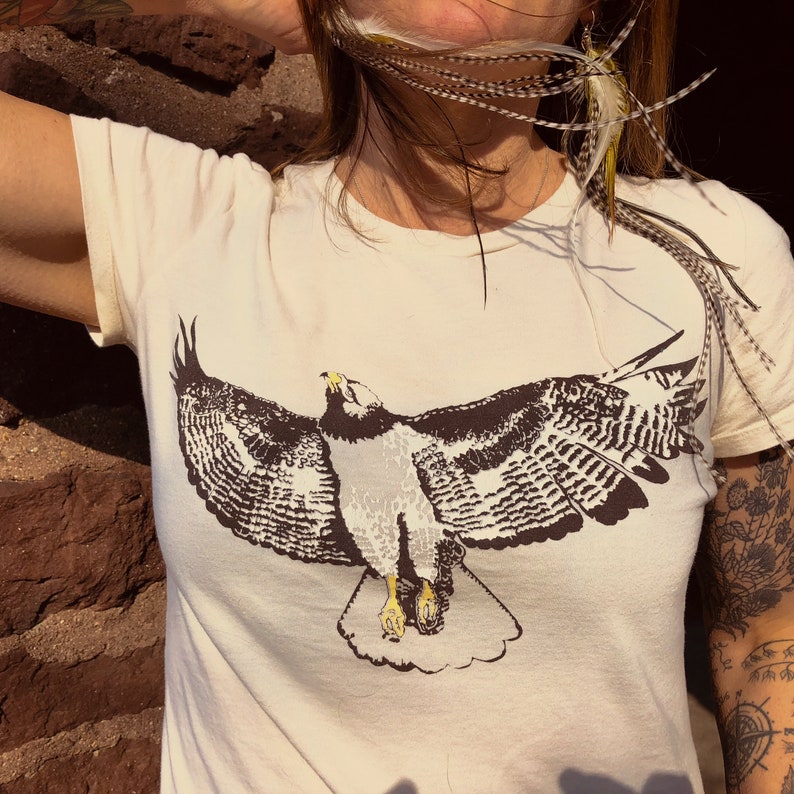 Organic Cotton Womens Red Tailed Hawk Tee image 2