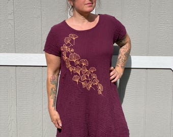 Plus Size Ginkgo Double Crinkle Cotton Pocket Dress