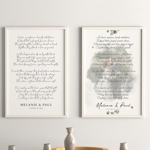 Custom Poem Print over Photo - Custom Text Wall Art for Wedding Speech or Anniversary Gift