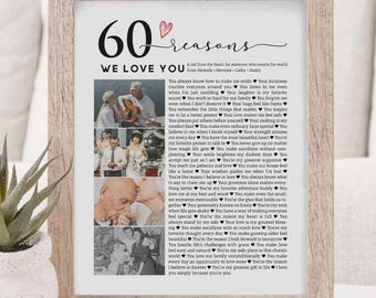 60 Reasons We Love You Gift: 60th Birthday Photo Collage