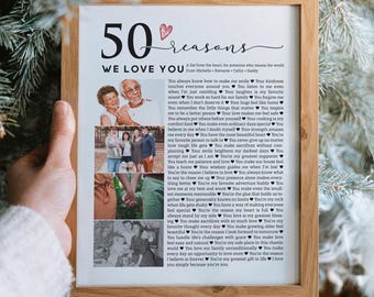 Personalized 50 Reasons Why We Love You Print - Custom Digital Gift (PDF Download