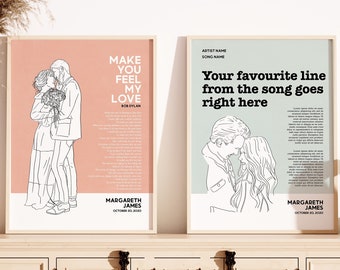 Wedding Song Lyrics Wall Art: First Dance Anniversary Gift