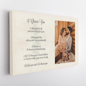 Stampa di poesie personalizzate con foto su tela personalizzata - Regalo per anniversario, fidanzamento, matrimonio e commemorazione di coppia