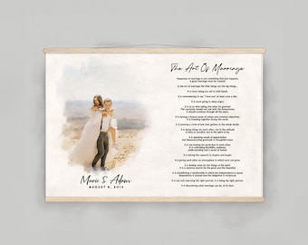 Custom Couple Portrait Poem Print: Anniversary Song Lyrics Wall Art