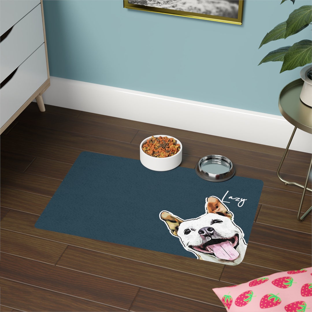 Custom Pet Mat Using Pet Photo Personalized Pet Placemat Puppy Food Mat