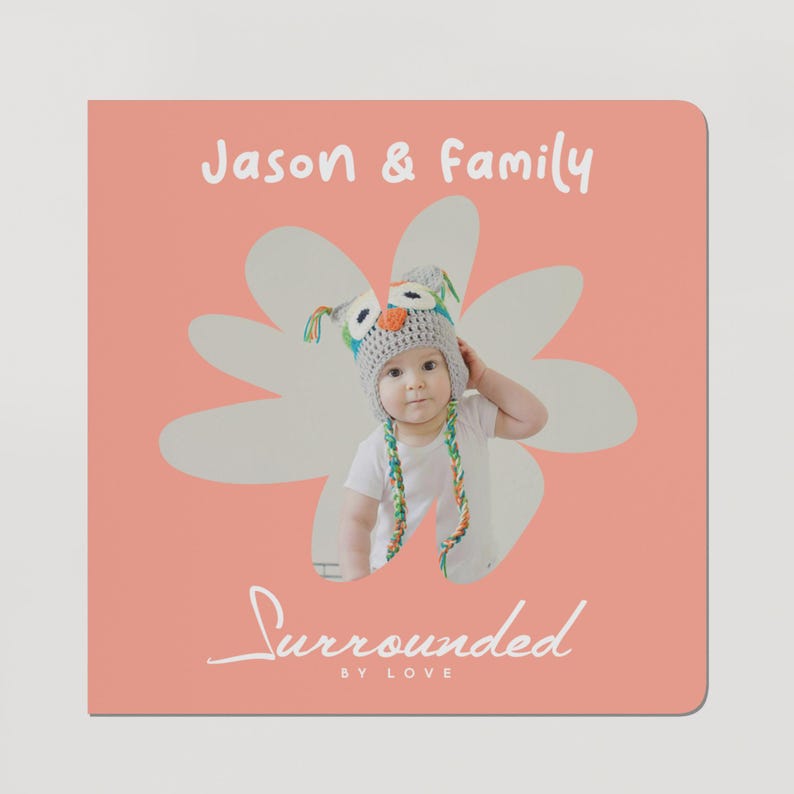 Baby’s first photo book with family memories, custom board book with durable pages for toddlers