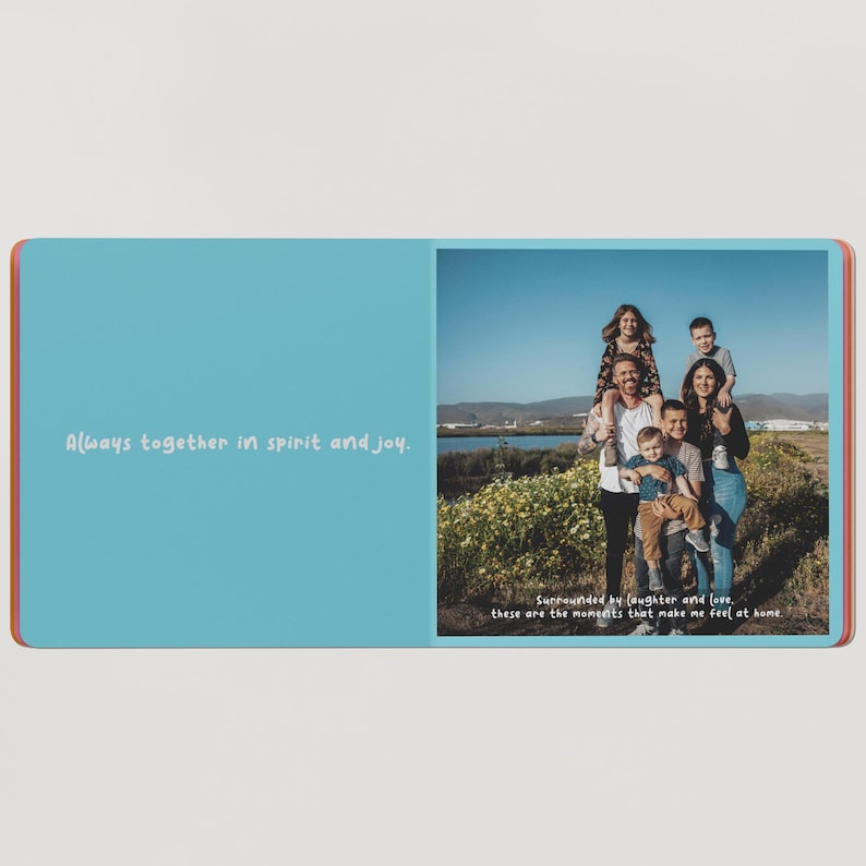 Baby’s first year custom photo book, personalized family keepsake with names and captions