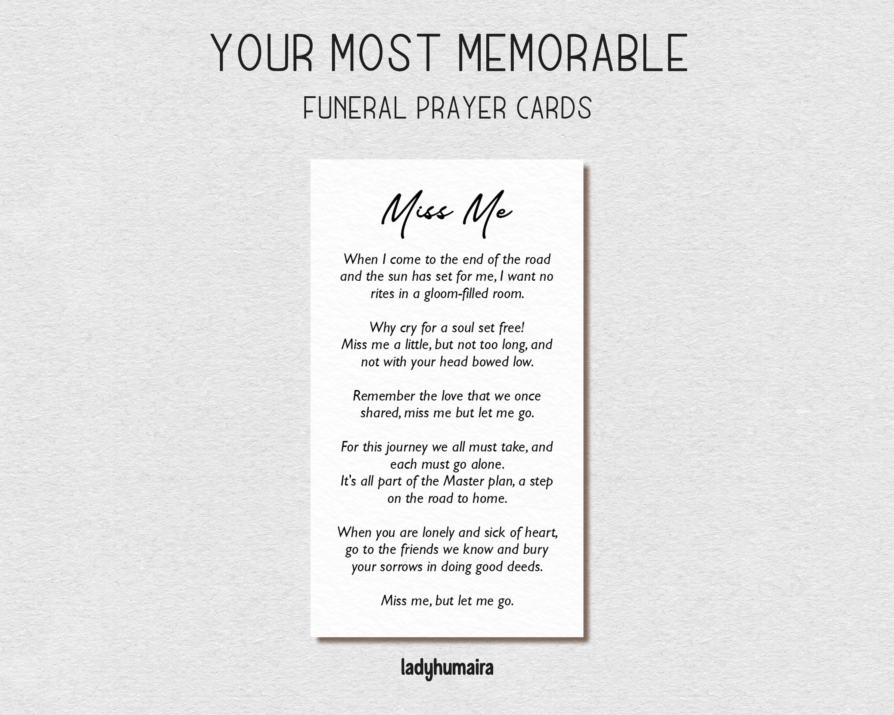 Funeral Prayer Cards With Photo Memorial Cards Celebration Etsy Australia
