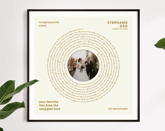 Baile de padre e hija: Canción de boda, letra personalizada en vinilo para la novia y regalo de Navidad