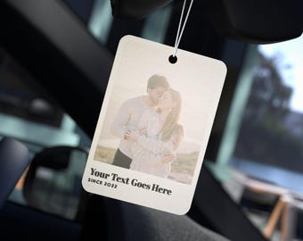 Custom Photo Car Air Freshener – Personalized Double-Sided Print, New Car Scent