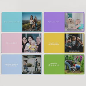 Custom first-year baby book with family photos, toddler-safe board book with personalized text