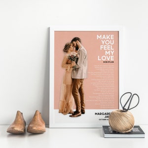 Testo personalizzato della canzone su tela – Cartello con la canzone del nostro primo ballo, regalo per la canzone del matrimonio, regalo per il 1° o 2° anniversario